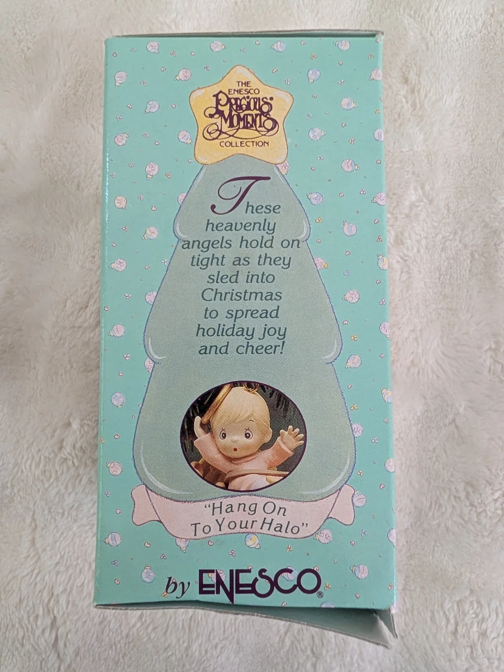 Vintage Precious Moments Hang On To Your Halo Ornament 567191 Enesco Box